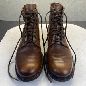 Frye Tyler Lace Up Cognac Leather Boots - Women’s Size 9D (3486070-COG)